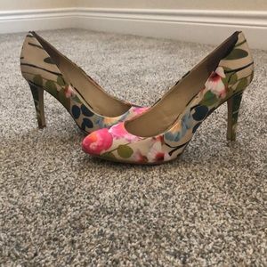 Floral high heel shoes